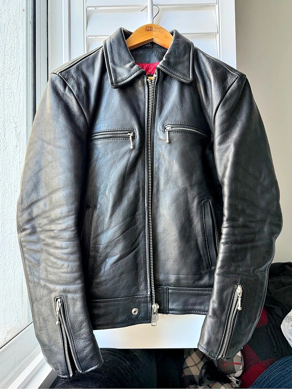 Straight To Hell Idol Leather Jacket Black Nickel Men's 38